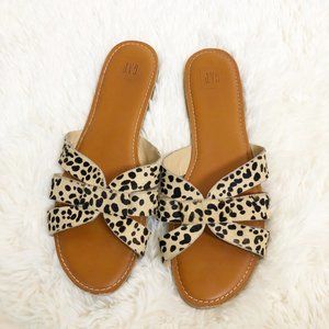 GAP Leopard Print Calf Hair Slide Sandals | 11